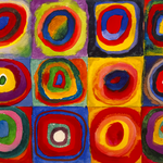 Color Study: Squares with Concentric Circles