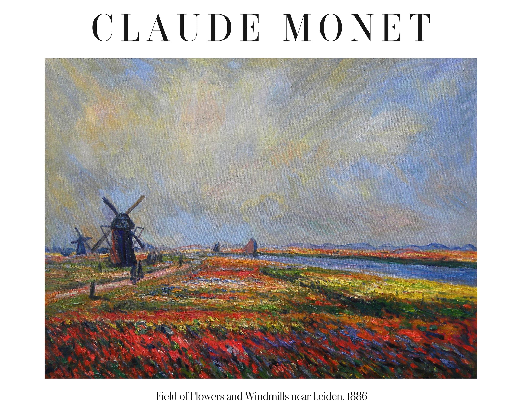Field of Flowers and Windmills near Leiden