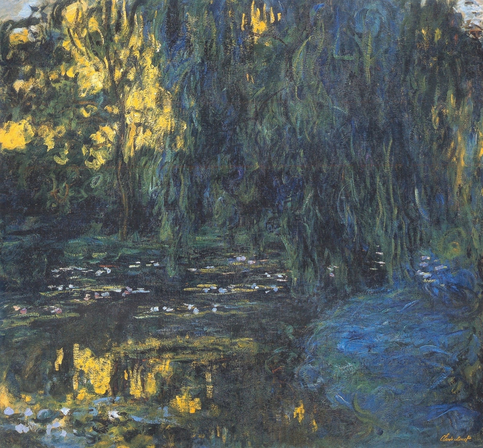 Water-Lily Pond and Weeping Willow